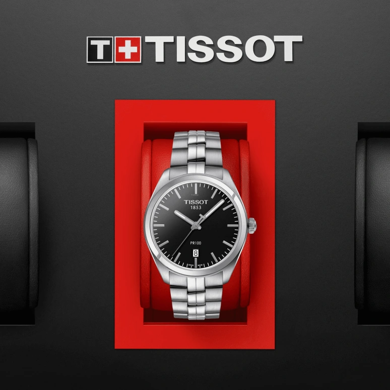 Tissot,PR 100 39mm,39mm,Stainless Steel,Black,Quartz,Day,26280hours,T101,T101.410.11.051.00