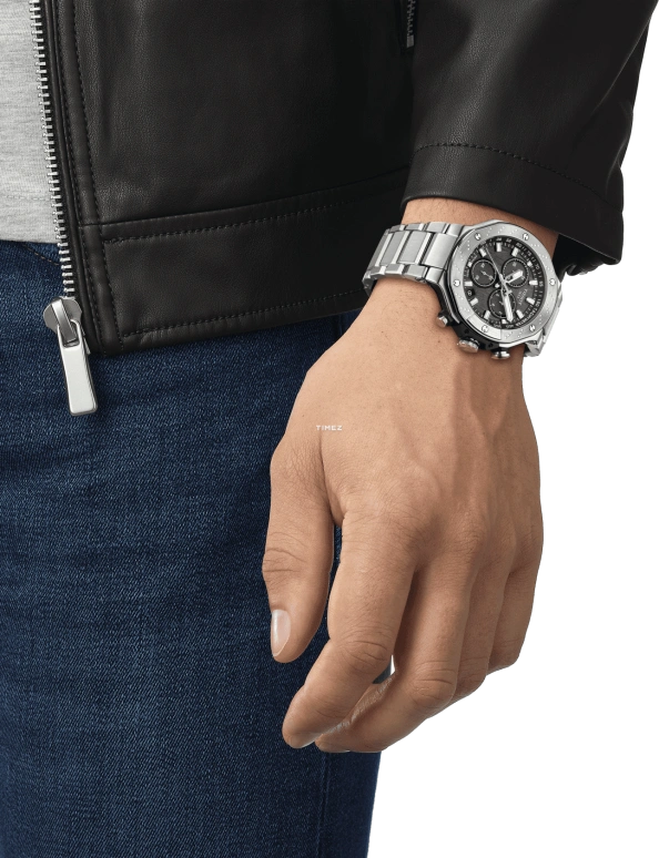 Tissot,T-Race 45mm,45mm,Stainless Steel,Black,Quartz,Chronograph,Day,T141,T141.417.11.051.01