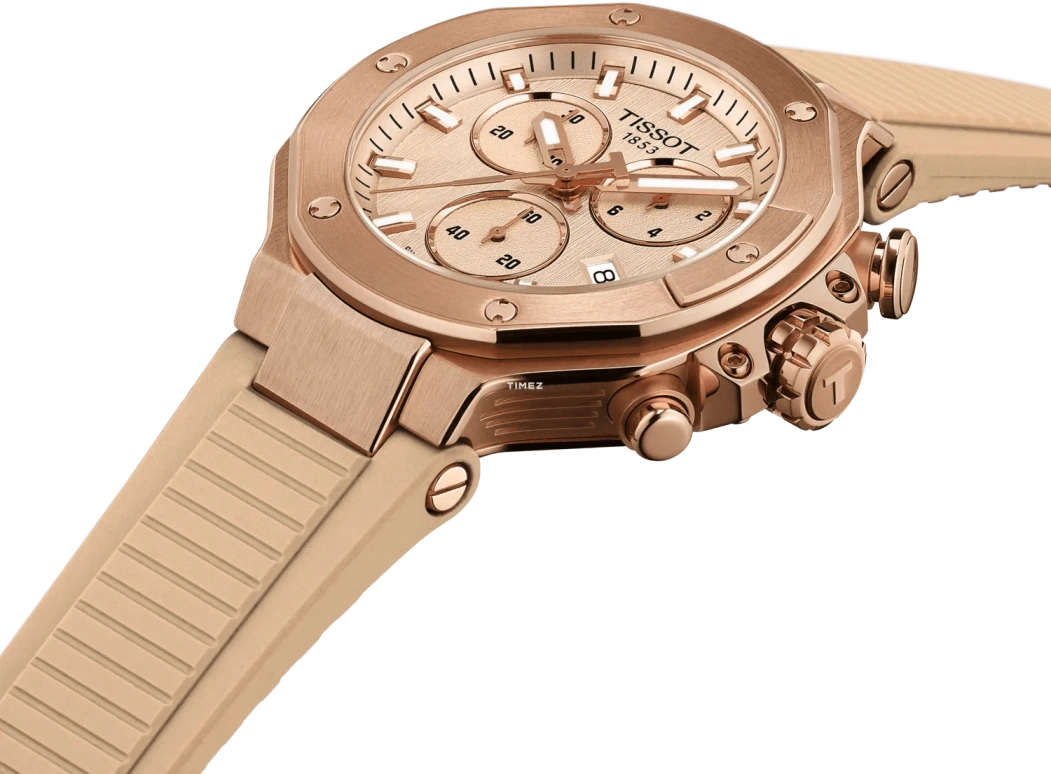 Tissot,T-Race 38mm,38mm,Stainless Steel,Rose Gold,Quartz,Chronograph,Day,T141,T141.817.37.501.00