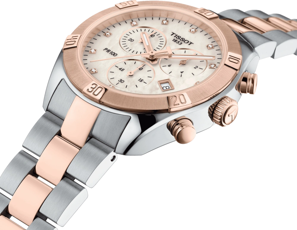 Tissot,PR 100 38mm,38mm,Stainless Steel,White,Quartz,Chronograph,Day,T101,T101.917.22.116.00