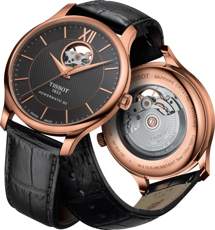 Tissot,Tradition 40mm,40mm,Rose Gold,Grey,Automatic,80hours,Sapphire,T063,T063.907.36.068.00