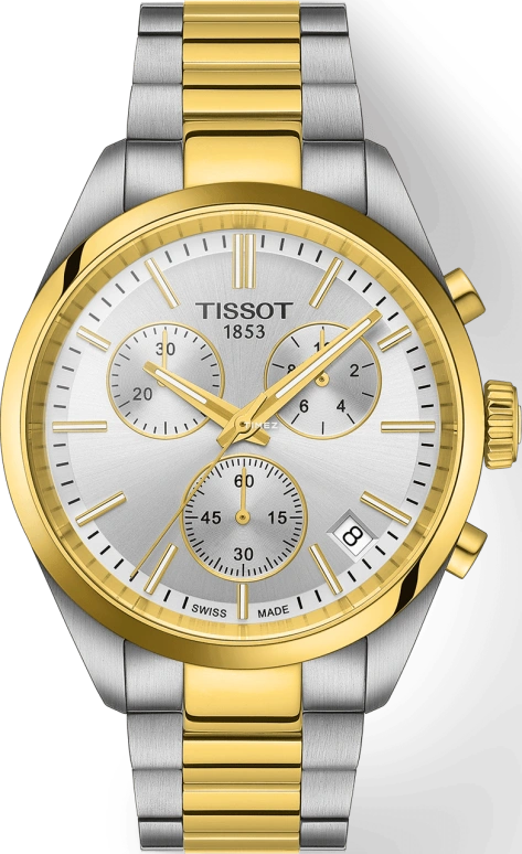 Tissot,PRC 100 40mm,40mm,Stainless Steel,Silver,Quartz,Chronograph,Day,T150,T150.417.22.031.00