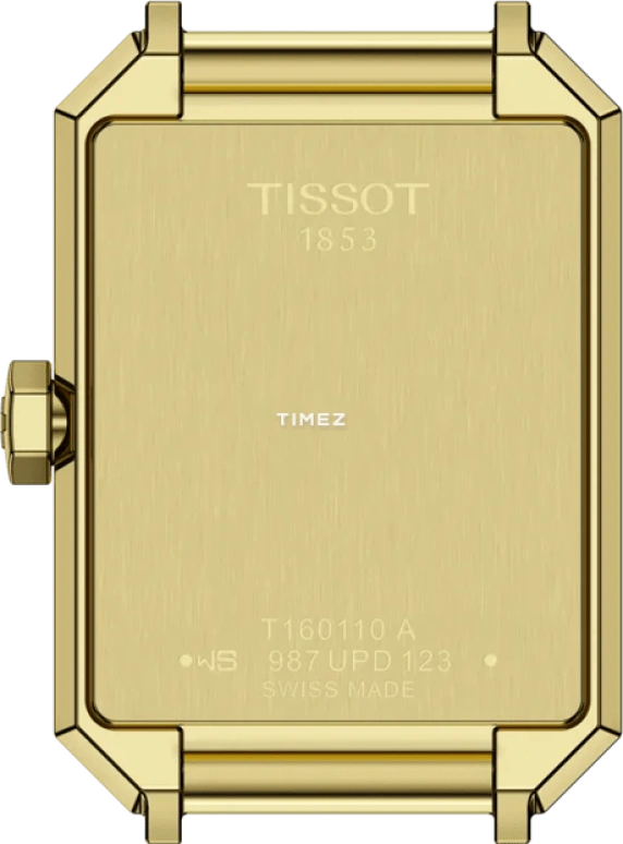 Tissot,SRV 30x21.80mm,30x21.80mm,Stainless Steel,Champagne,Quartz,Sapphire,Crystal Glass,Rectangular,T160,T160.110.33.023.00
