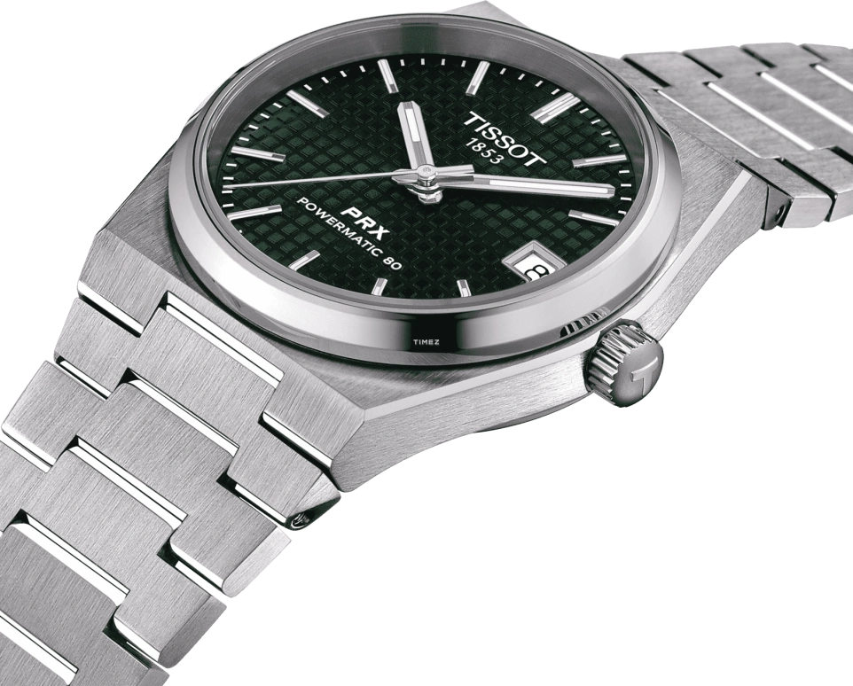 Tissot,PRX 35mm,35mm,Stainless Steel,Green,Automatic,Day,In-house Caliber,T137,T137.207.11.091.00