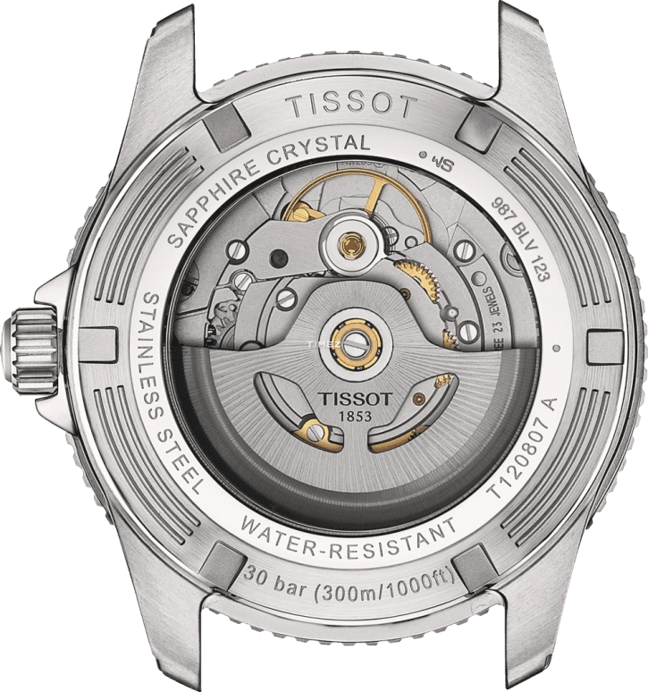 Tissot,Seastar 40mm,40mm,Stainless Steel,Grey,Black,Automatic,Day,80hours,T120,T120.807.11.051.00