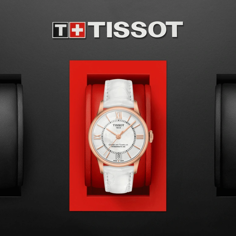 Tissot,Chemin Des Tourelles 32mm,32mm,Stainless Steel,White,Automatic,Day,80hours,T099,T099.207.36.118.00