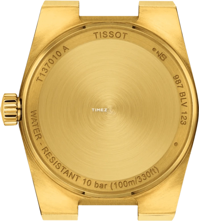 Tissot,PRX 25mm,25mm,Stainless Steel,Champagne,Quartz,Sapphire,Crystal Glass,Tonneau,T137,T137.010.33.021.00