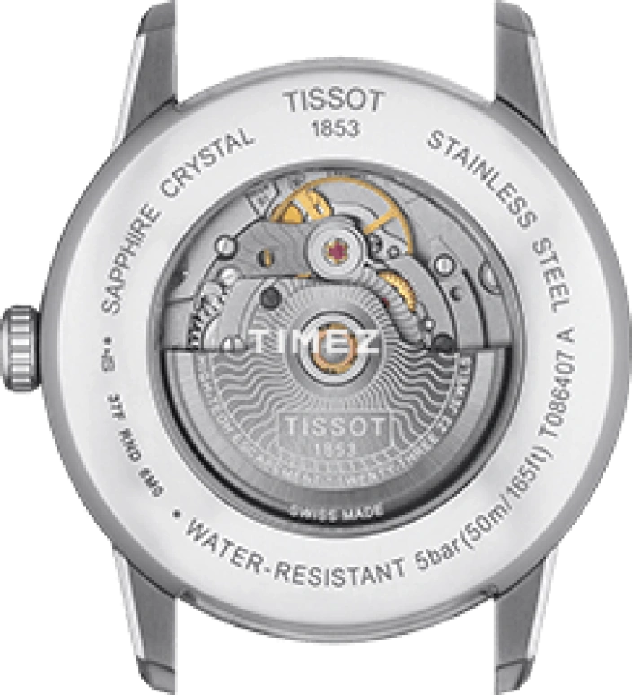 Tissot,T-Classic 41mm,41mm,Stainless Steel,Black,Automatic,Day,In-house Caliber,T0864071605700