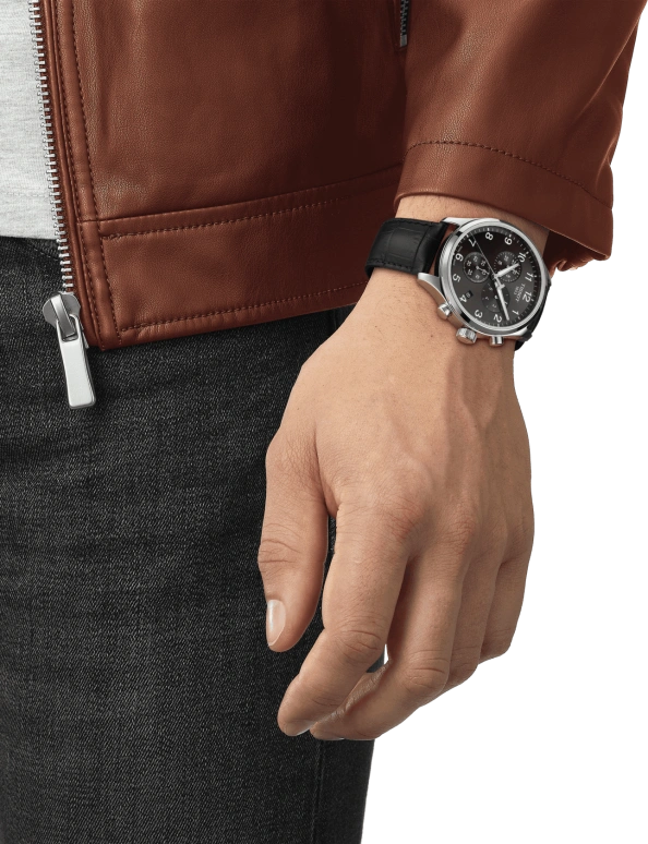 Tissot,XL 45mm,45mm,Stainless Steel,Black,Quartz,Chronograph,Date,Rattrapante,T116,T116.617.16.057.00