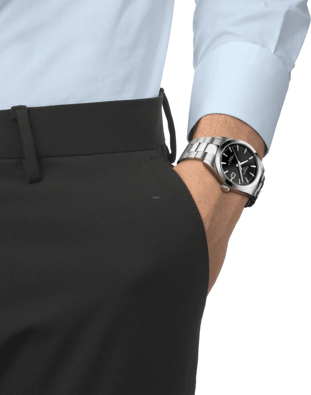Tissot,Gentleman 40mm,40mm,Stainless Steel,Black,Automatic,Date,80hours,T127,T127.407.11.051.00