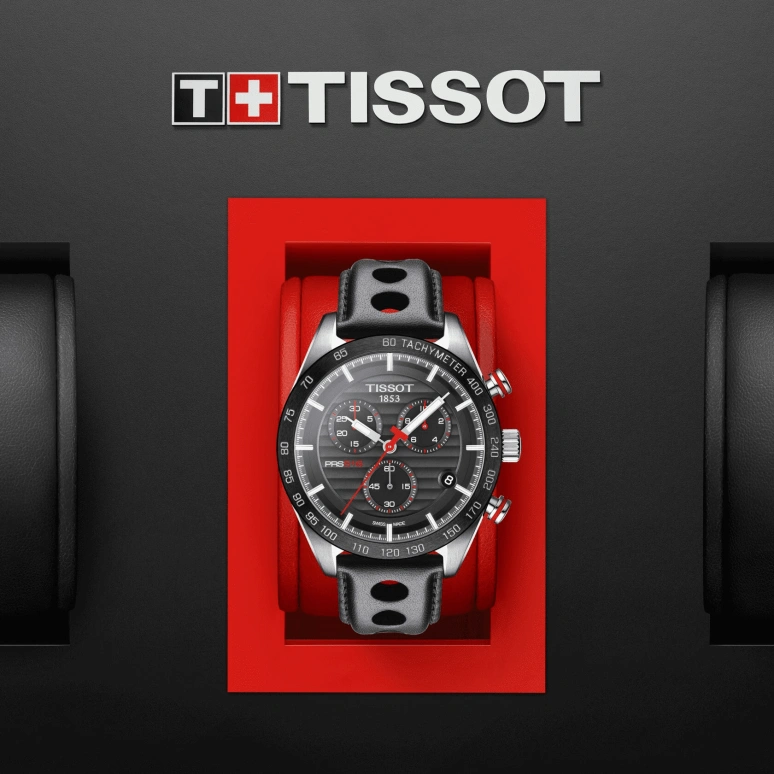 Tissot,PRS 516 42mm,42mm,Stainless Steel,Black,Quartz,Chronograph,Day,T100,T100.417.16.051.00