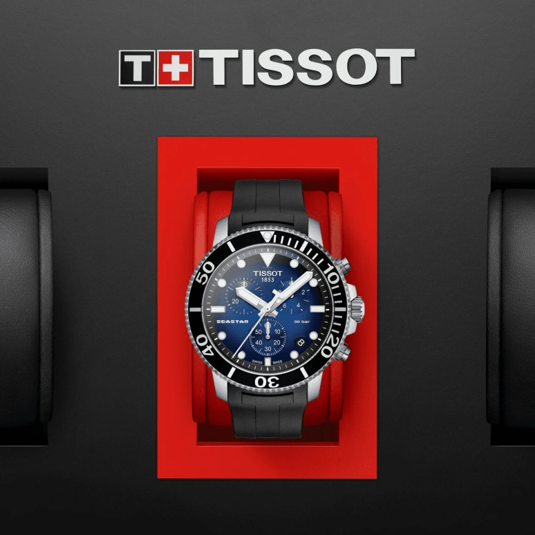 Tissot,Seastar 45.50mm,45.50mm,Stainless Steel,Blue,Quartz,Chronograph,Date,Rattrapante,T120,T120.417.17.041.00