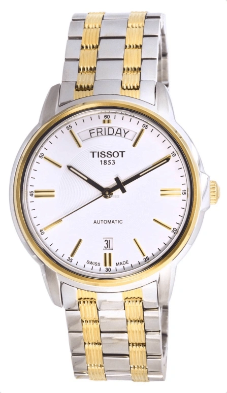 Tissot,T-Classic 39.70mm,39.70mm,Stainless Steel,White,Automatic,Date,Day,T0659302203100