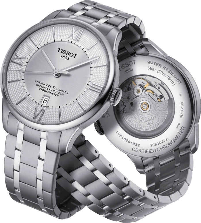 Tissot,Chemin Des Tourelles 42mm,42mm,Stainless Steel,Silver,Automatic,Day,80hours,T099,T099.408.11.038.00