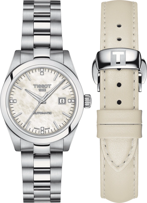 Tissot,T-Lady 29.30mm,29.30mm,Stainless Steel,White,Automatic,Date,48hours,T132,T132.007.11.116.00