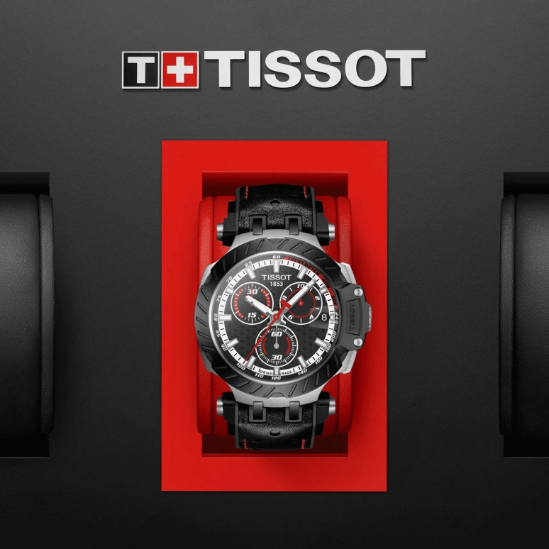 Tissot,T-Race 43mm,43mm,Stainless Steel,Black,Quartz,Chronograph,Day,T115,T115.417.27.051.01