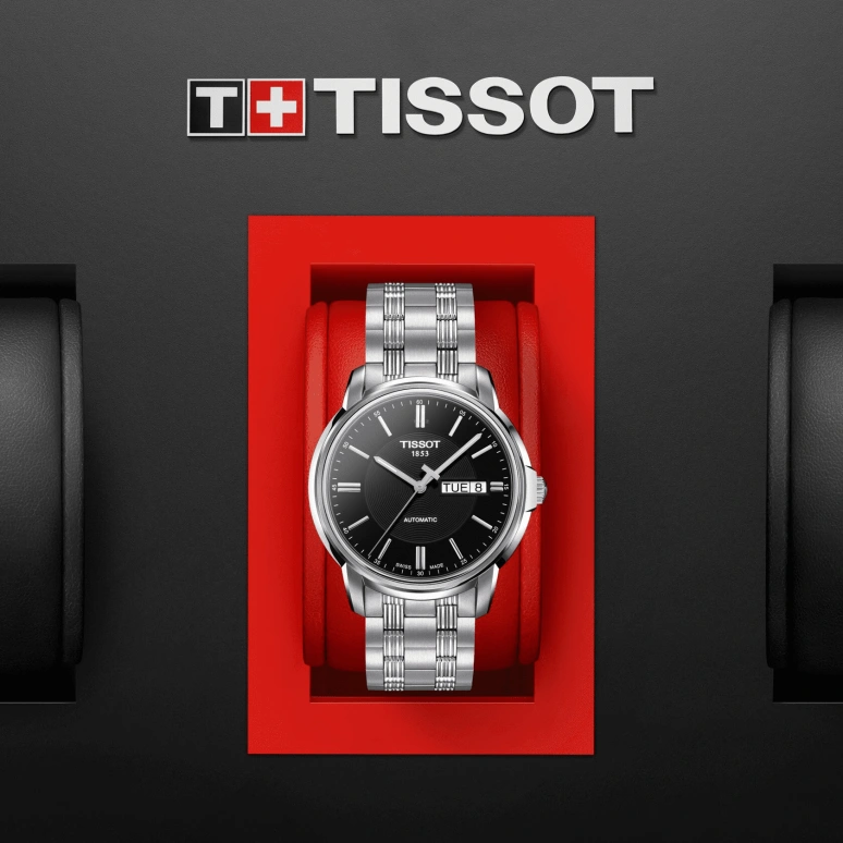 Tissot,T-Classic 39mm,39mm,Stainless Steel,Black,Automatic,Chronograph,Date,Day,T065,T065.430.11.051.00
