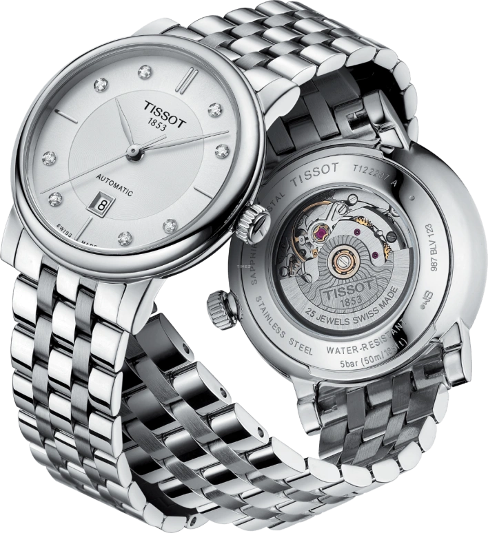 Tissot,Carson 30mm,30mm,Stainless Steel,Silver,Automatic,Date,38hours,T122,T122.207.11.036.00