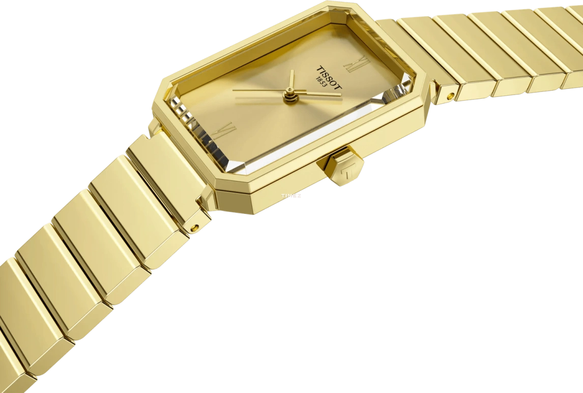 Tissot,SRV 30x21.80mm,30x21.80mm,Stainless Steel,Champagne,Quartz,Sapphire,Crystal Glass,Rectangular,T160,T160.110.33.023.00