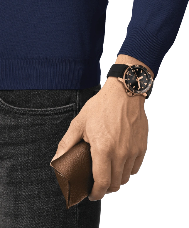 Tissot,Seastar 43mm,43mm,Stainless Steel,Black,Automatic,Day,80hours,T120,T120.407.37.051.01