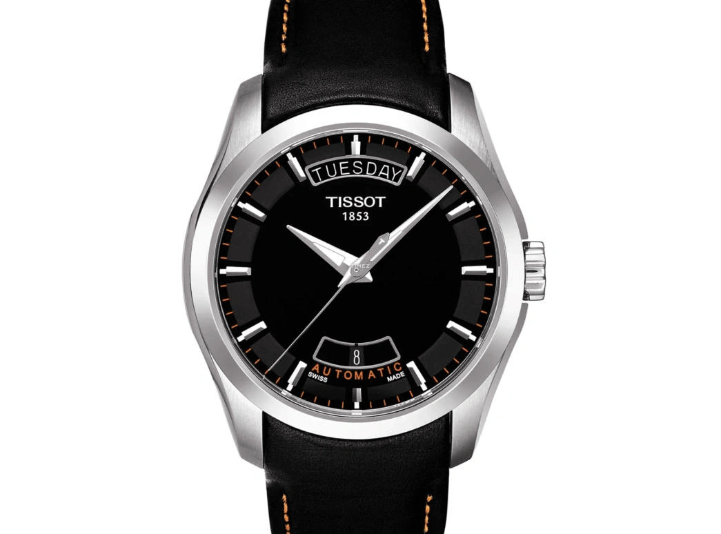 Tissot,Couturier 39mm,39mm,Stainless Steel,Black,Automatic,Date,Day,T035,T035.407.16.051.01