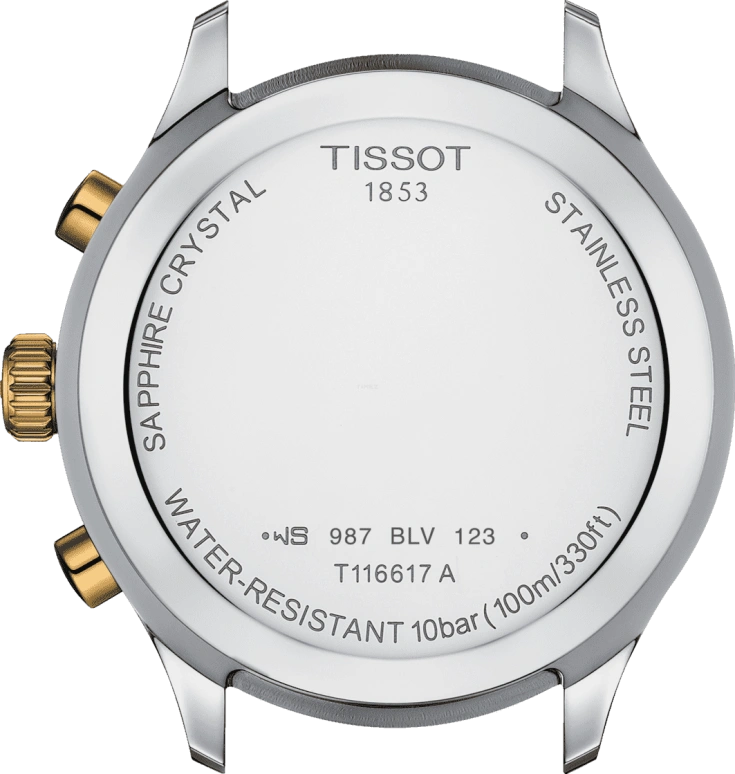 Tissot,XL 45mm,45mm,Stainless Steel,Champagne,Quartz,Chronograph,Date,Rattrapante,T116,T116.617.22.021.00