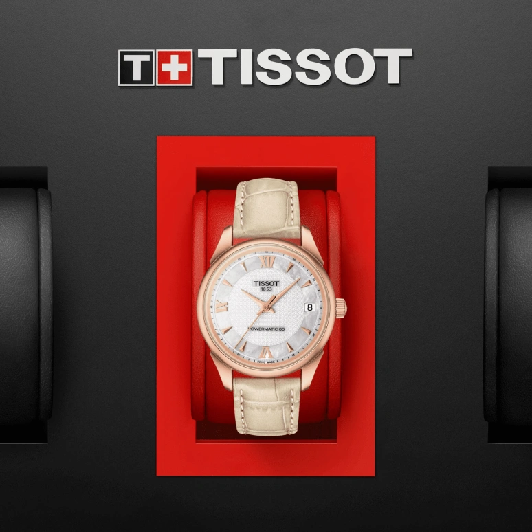 Tissot,T-Gold 33mm,33mm,Rose Gold,White,Automatic,80hours,Sapphire,Crystal Glass,T920,T920.207.76.118.00