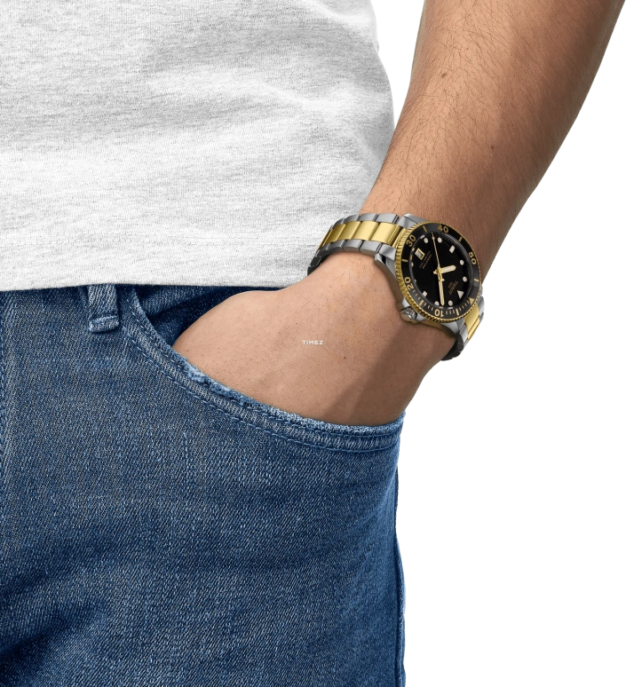 Tissot,Seastar 40mm,40mm,Stainless Steel,Black,Quartz,Day,Sapphire,Hardlex,T120,T120.410.22.051.00