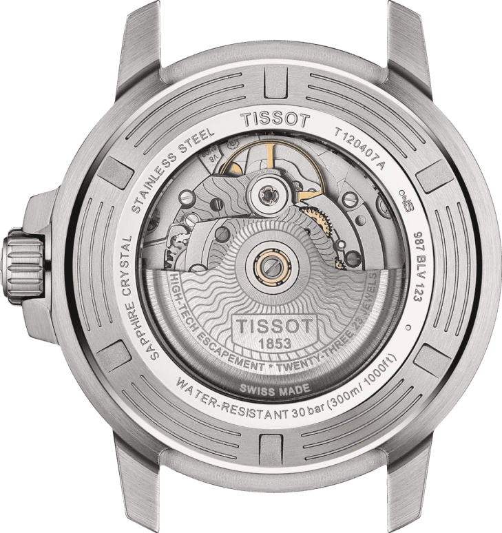 Tissot,Seastar 43mm,43mm,Stainless Steel,Ceramic,Green,Gradient,Automatic,Day,80hours,T120,T120.407.11.091.01