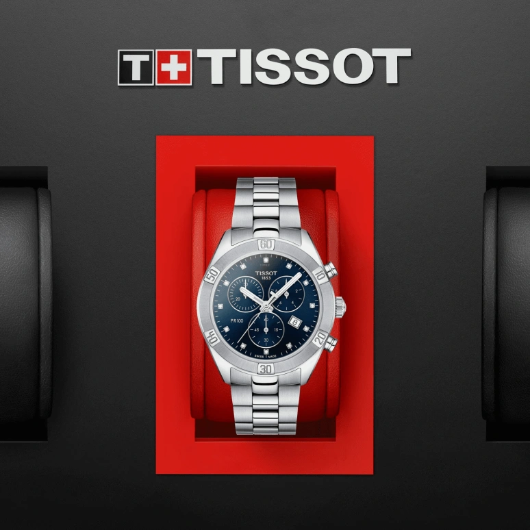 Tissot,PR 100 38mm,38mm,Stainless Steel,Blue,Quartz,Chronograph,Day,T101,T101.917.11.046.00