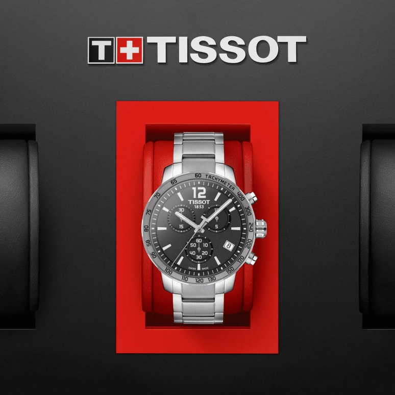 Tissot,Quickster 42mm,42mm,Stainless Steel,Grey,Quartz,Chronograph,Date,Rattrapante,T095,T095.417.11.067.00