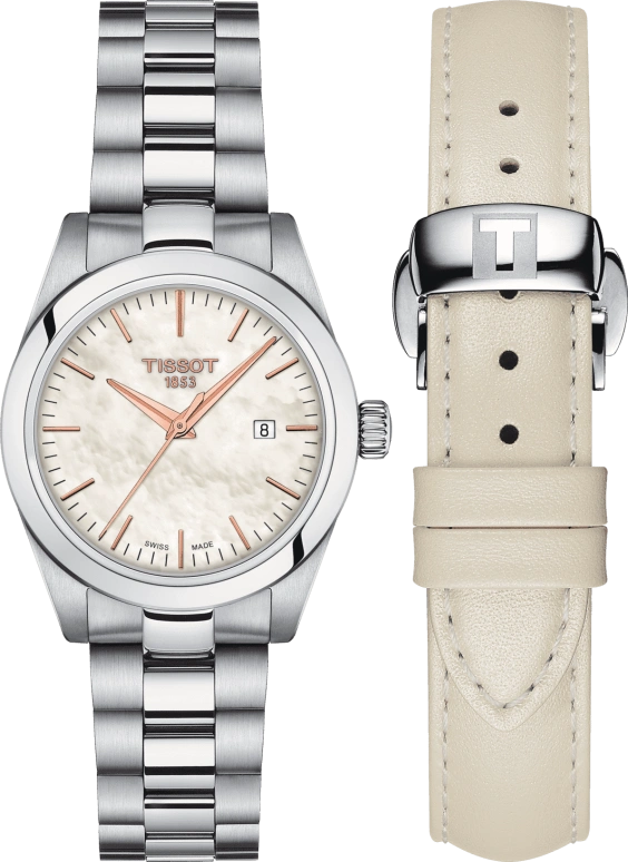 Tissot,T-Lady 29.30mm,29.30mm,Stainless Steel,White,Quartz,Day,26280hours,T132,T132.010.11.111.00