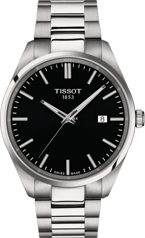 Tissot,PR 100 40mm,40mm,Stainless Steel,Black,Quartz,Day,Sapphire,Glass,T150,T150.410.11.051.00