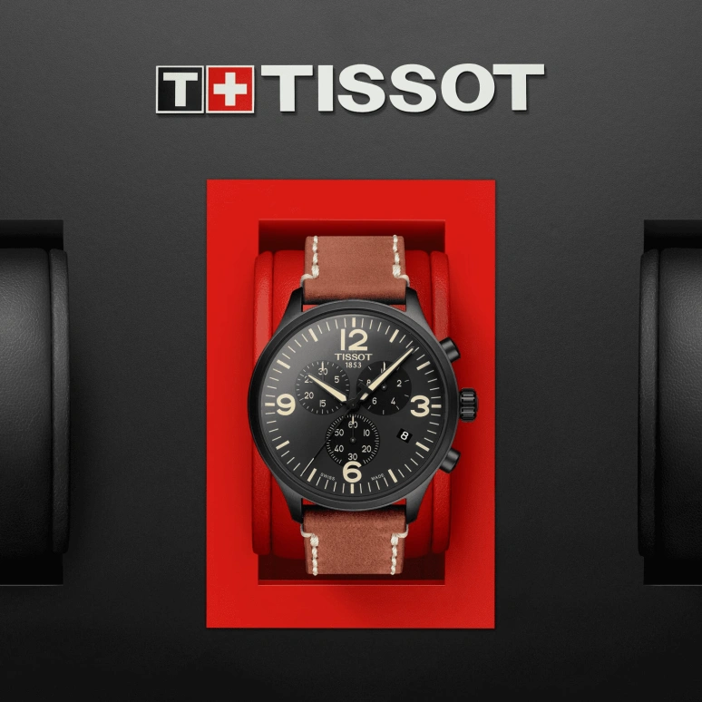Tissot,XL 45mm,45mm,Stainless Steel,Black,Quartz,Chronograph,Day,T116,T116.617.36.057.00