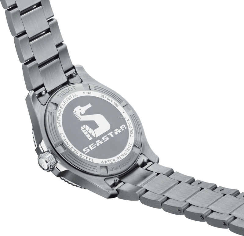 Tissot,Seastar 42mm,42mm,Stainless Steel,Black,Quartz,Day,In-house Caliber,T120,T120.410.11.051.00