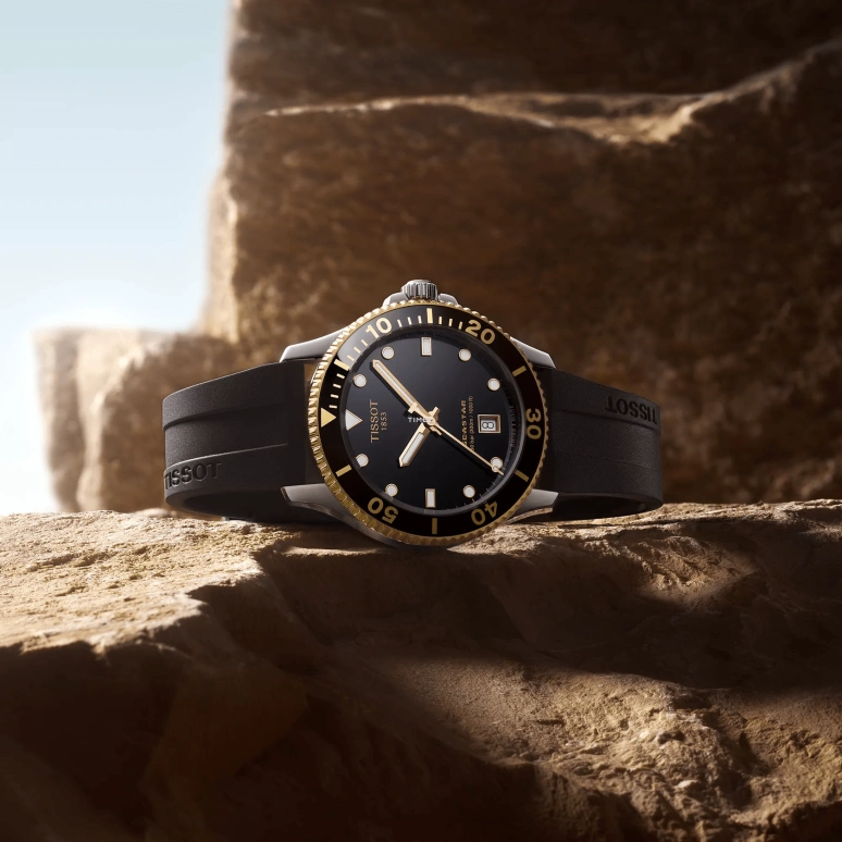 Tissot,Seastar 40mm,40mm,Stainless Steel,Black,Quartz,Day,26280hours,T120,T120.410.27.051.00