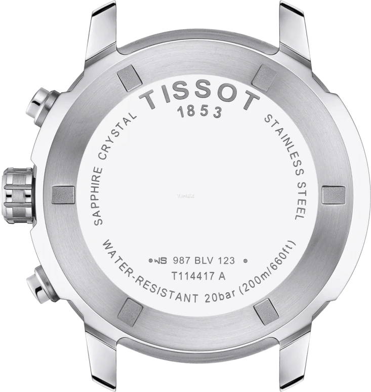 Tissot,PRC 200 43mm,43mm,Stainless Steel,Blue,Quartz,Chronograph,Day,T1144171104700