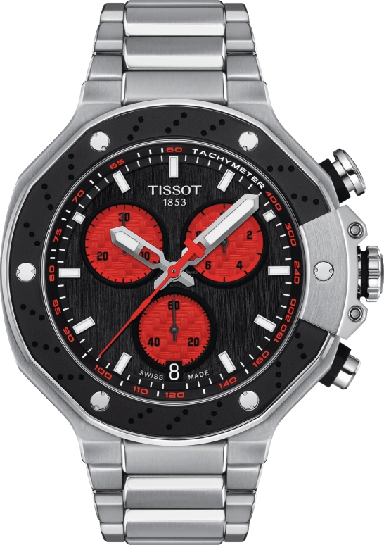 Tissot,T-Race 45mm,45mm,Aluminium,Stainless Steel,Black,Quartz,Chronograph,Day,T141,T141.417.11.051.00