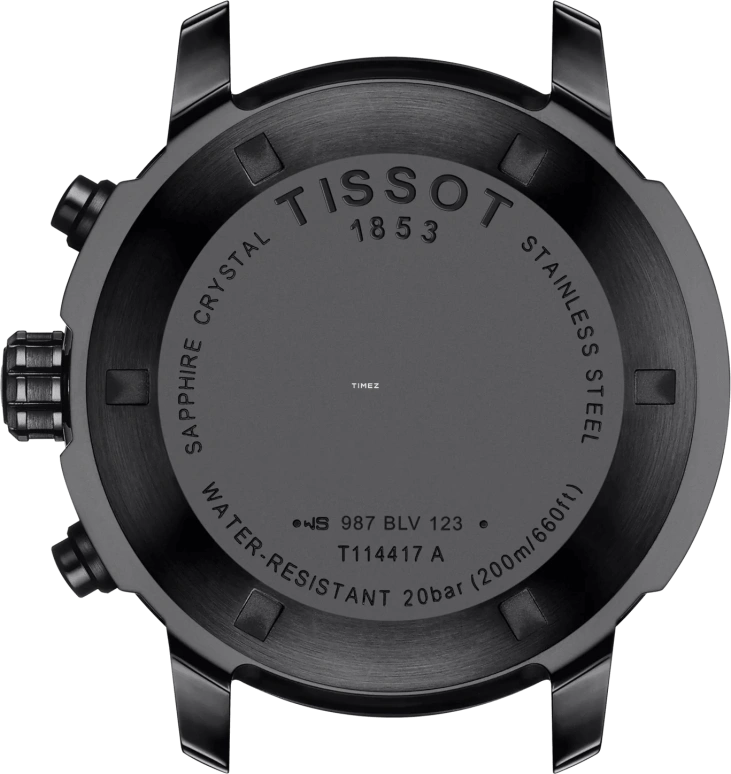 Tissot,PRC 200 43mm,43mm,Stainless Steel,Black,Quartz,Chronograph,Day,T114,T114.417.33.057.00