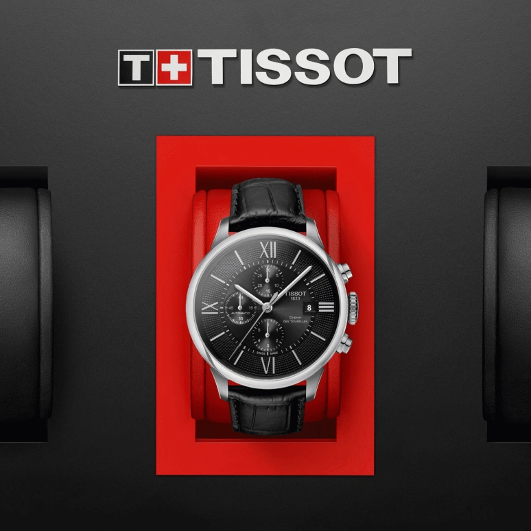Tissot,Chemin Des Tourelles 44mm,44mm,Stainless Steel,Black,Automatic,Chronograph,Day,T099,T099.427.16.058.00