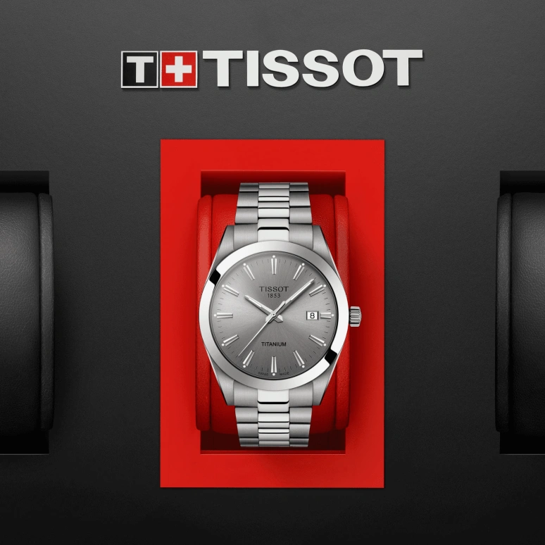 Tissot,Gentleman 40mm,40mm,Titanium,Grey,Quartz,Day,Sapphire,Crystal Glass,T127,T127.410.44.081.00