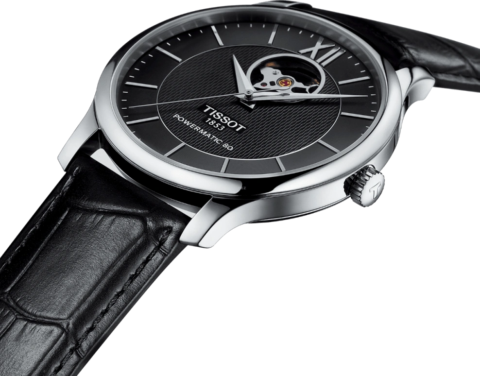 Tissot,Tradition 40mm,40mm,Stainless Steel,Black,Automatic,80hours,Sapphire,T063,T063.907.16.058.00