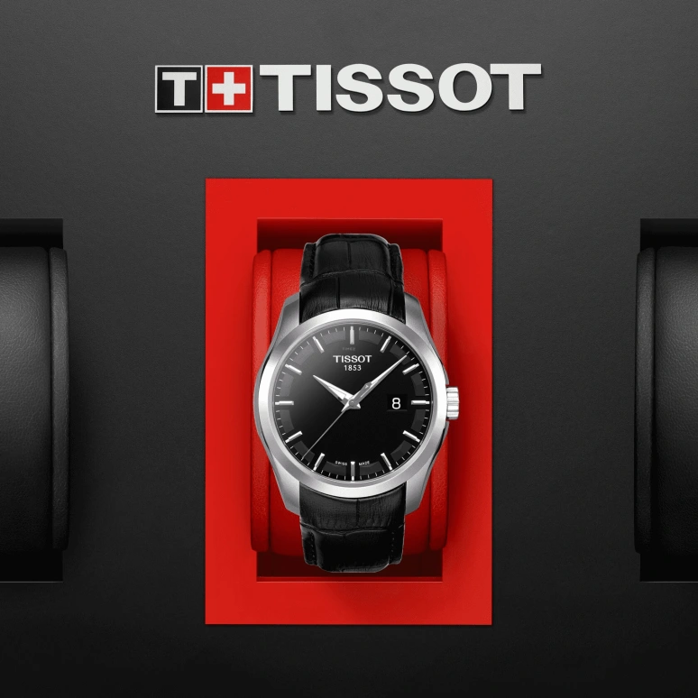 Tissot,Couturier 39mm,39mm,Stainless Steel,Black,Quartz,Day,26280hours,T035,T035.410.16.051.00