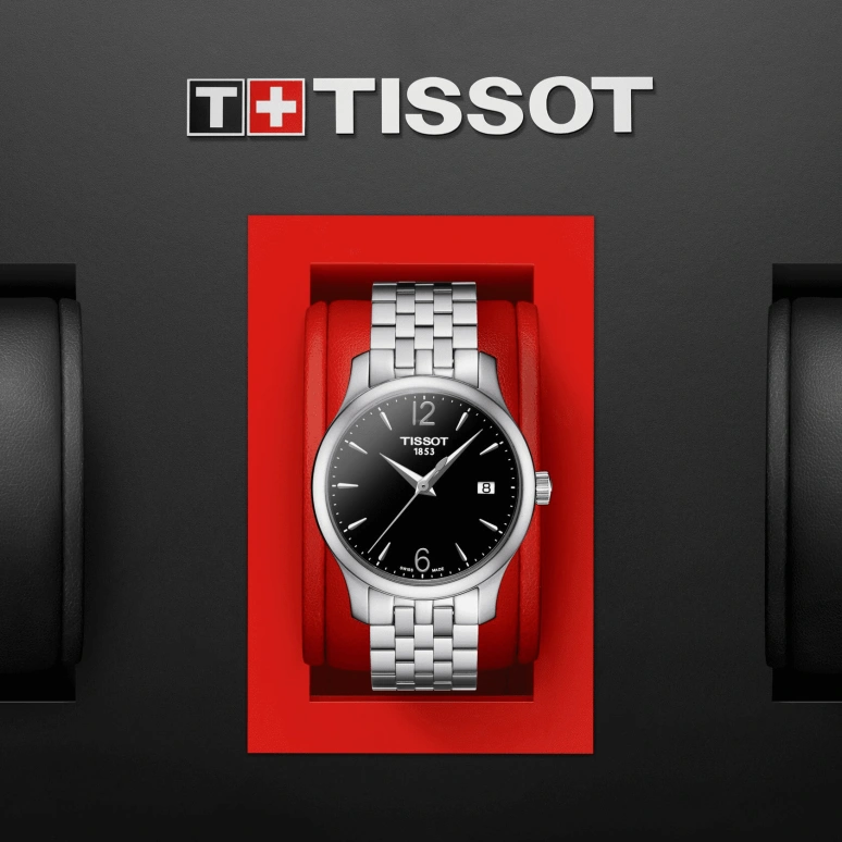 Tissot,Tradition 33mm,33mm,Stainless Steel,Black,Quartz,Day,26280hours,T063,T063.210.11.057.00