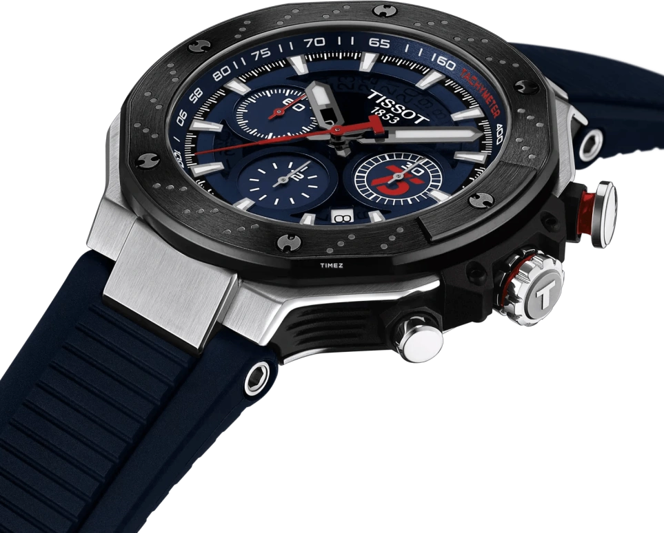 Tissot,T-Race 45mm,45mm,Stainless Steel,Blue,Automatic,Chronograph,Day,T141,T141.427.27.041.00