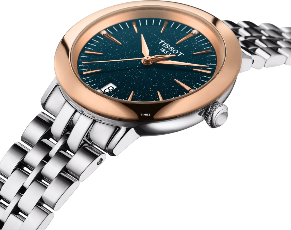 Tissot,Glendora Lady 33mm,33mm,Stainless Steel,Blue,Quartz,Day,Sapphire,T929,T929.210.41.046.00