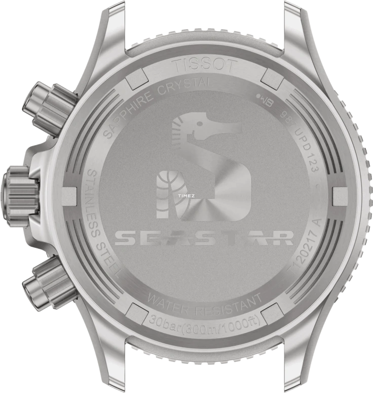 Tissot,Seastar 38mm,38mm,Stainless Steel,Black,Quartz,Chronograph,Day,T120,T120.217.11.061.00