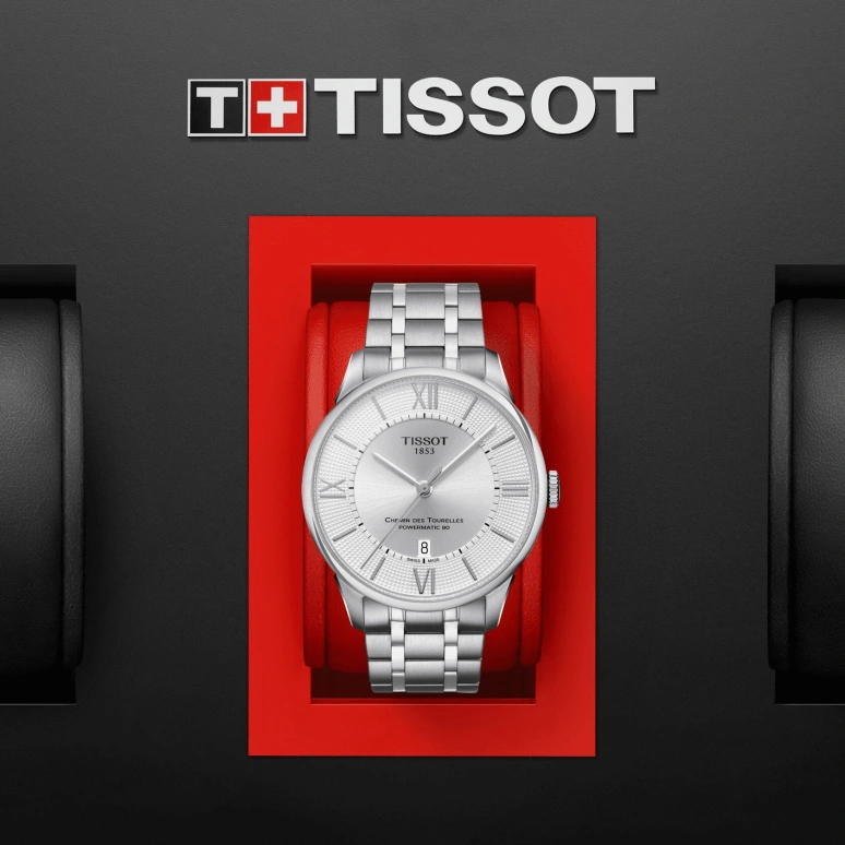 Tissot,Chemin Des Tourelles 42mm,42mm,Stainless Steel,Silver,Automatic,Day,80hours,T099,T099.407.11.038.00