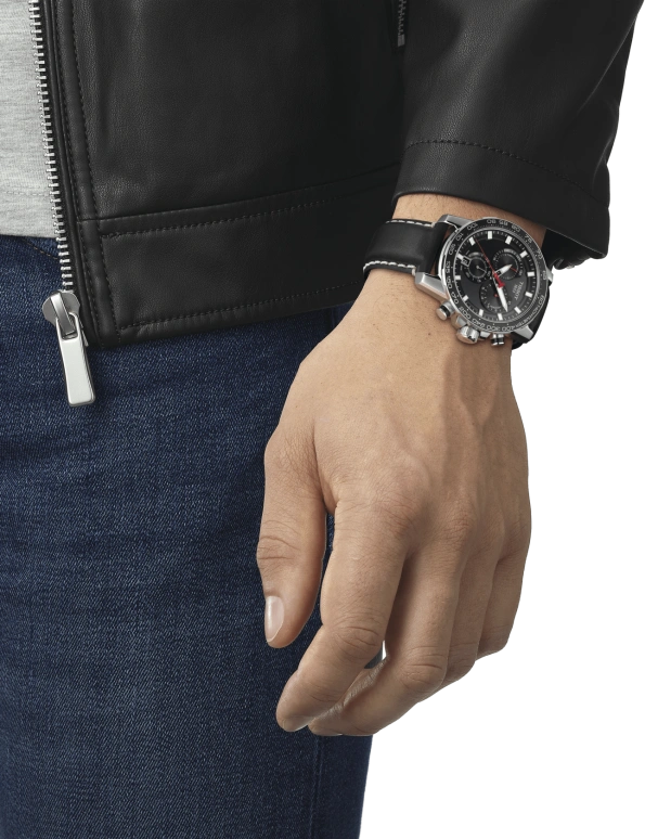Tissot,Supersport 45.50mm,45.50mm,Aluminium,Stainless Steel,Black,Quartz,Chronograph,Date,Rattrapante,T125,T125.617.16.051.00