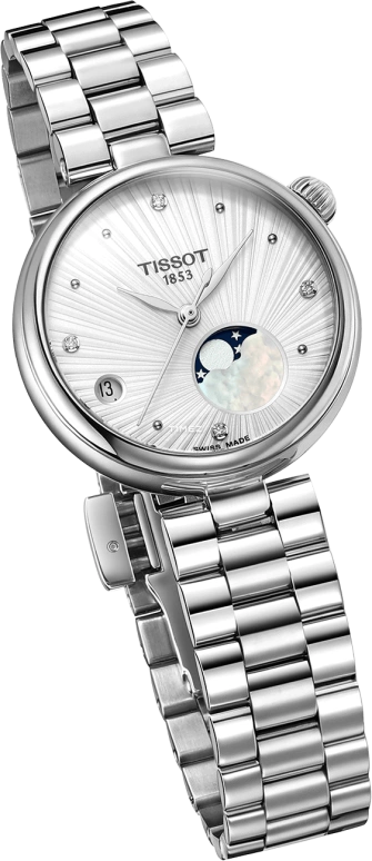 Tissot,Bellissima 29.60mm,29.60mm,Stainless Steel,Silver,Quartz,Moonphase,Day,T152,T152.223.11.036.00